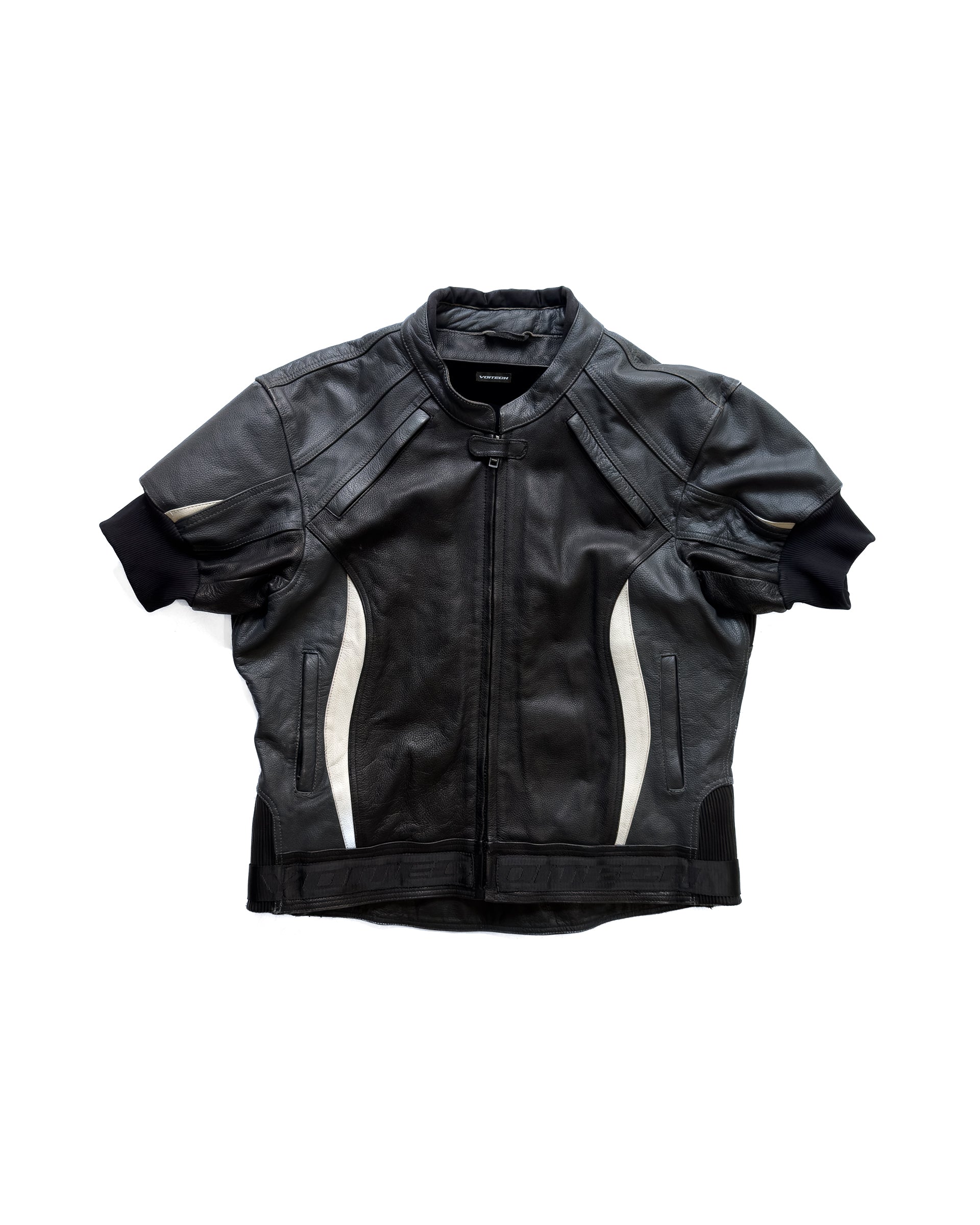 OVERDRIVE SHORT SLEEVE LEATHER MOTO JACKET